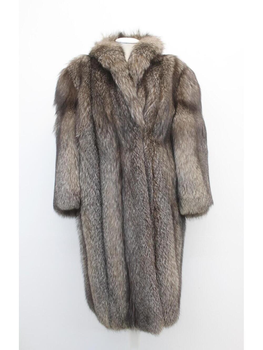 EXCELLENT NATURAL INDIGO FOX FUR COAT JACKET WOMEN WOMAN SIZE 6-8 SMALL/MEDIUM